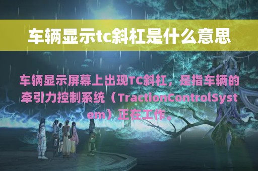 车辆显示tc斜杠是什么意思