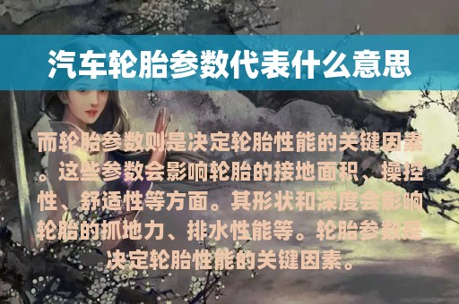 汽车轮胎参数代表什么意思