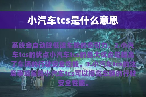 小汽车tcs是什么意思