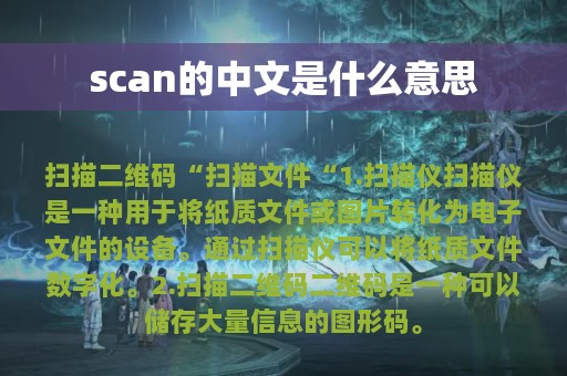 scan的中文是什么意思