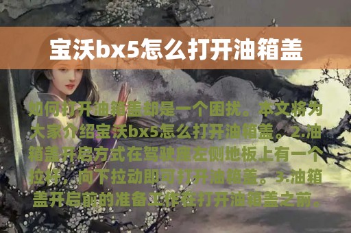 宝沃bx5怎么打开油箱盖