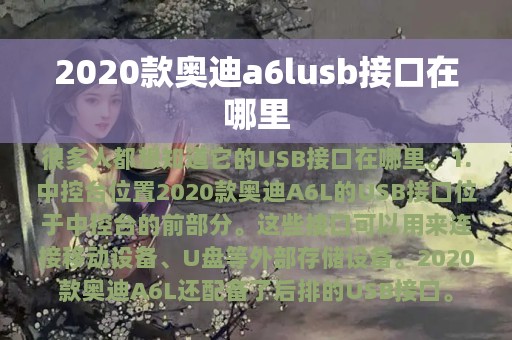 2020款奥迪a6lusb接口在哪里