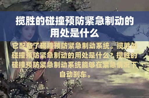 揽胜的碰撞预防紧急制动的用处是什么