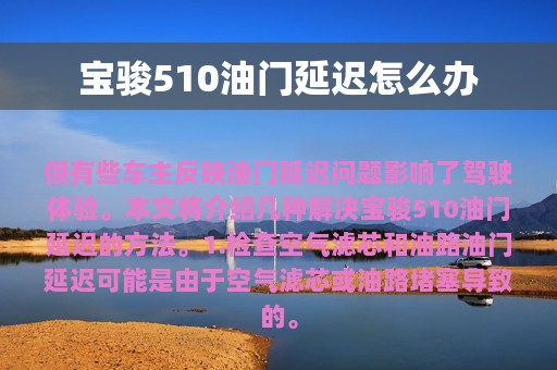 宝骏510油门延迟怎么办