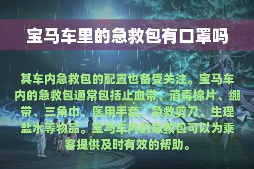 宝马车里的急救包有口罩吗