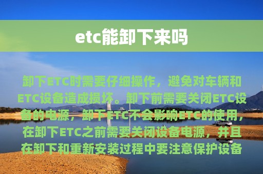 etc能卸下来吗