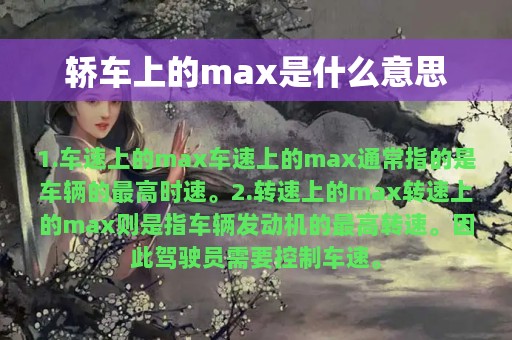 轿车上的max是什么意思