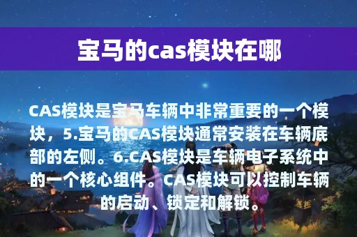 宝马的cas模块在哪