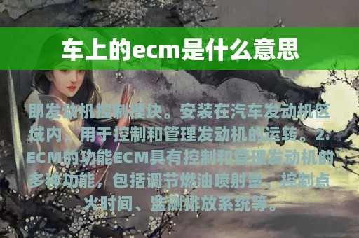 车上的ecm是什么意思