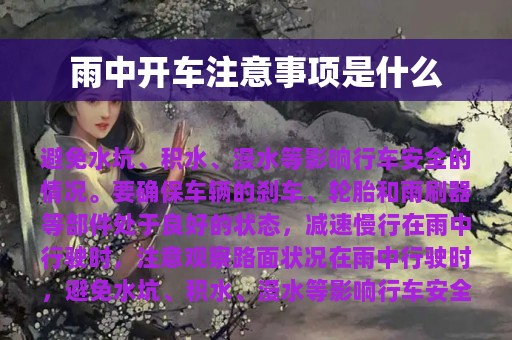 雨中开车注意事项是什么