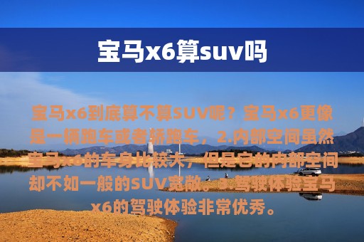 宝马x6算suv吗