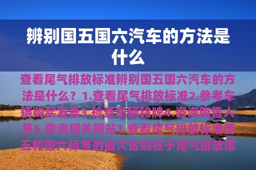 辨别国五国六汽车的方法是什么