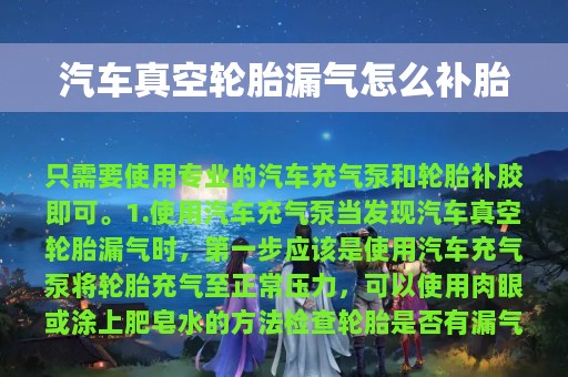 汽车真空轮胎漏气怎么补胎