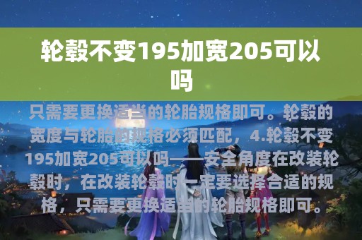 轮毂不变195加宽205可以吗