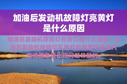 加油后发动机故障灯亮黄灯是什么原因