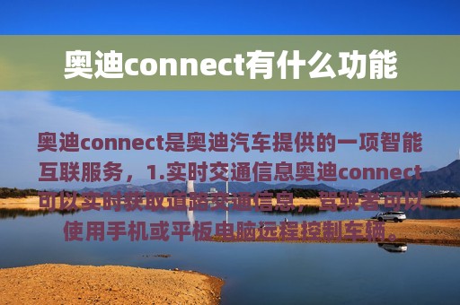 奥迪connect有什么功能