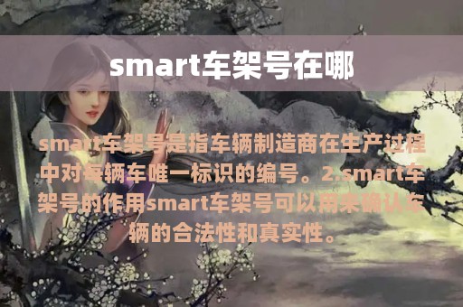 smart车架号在哪