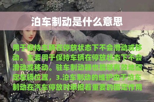 泊车制动是什么意思