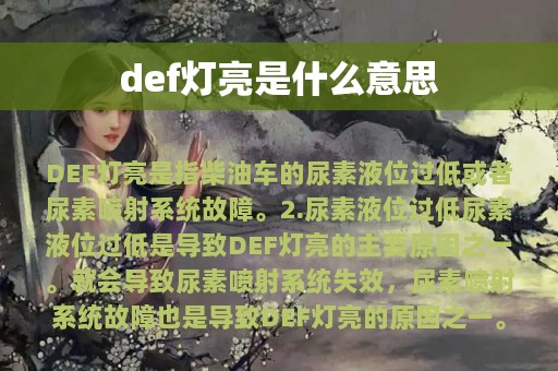 def灯亮是什么意思