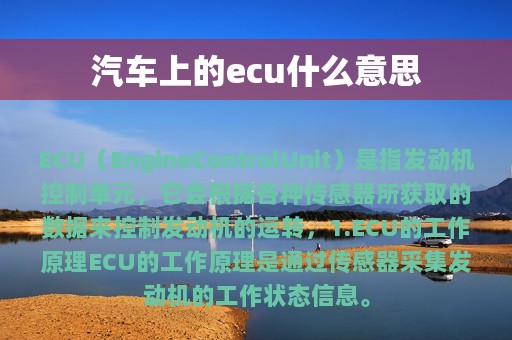 汽车上的ecu什么意思