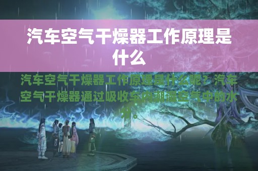 汽车空气干燥器工作原理是什么