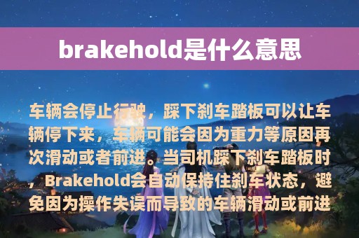 brakehold是什么意思