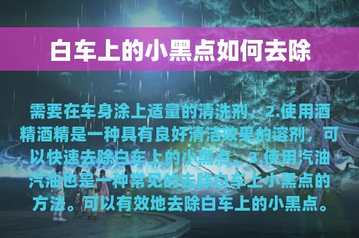 白车上的小黑点如何去除