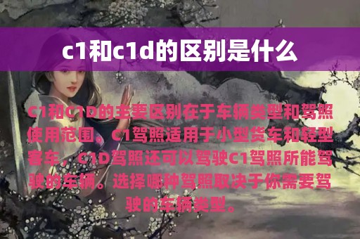 c1和c1d的区别是什么