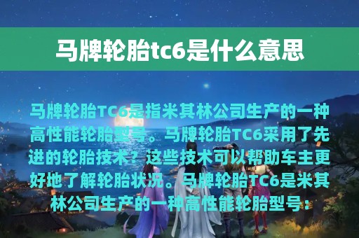 马牌轮胎tc6是什么意思