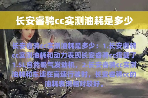 长安睿骋cc实测油耗是多少