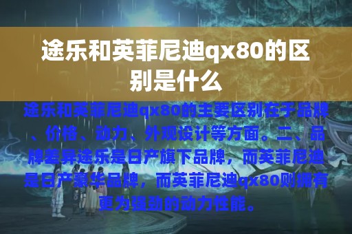 途乐和英菲尼迪qx80的区别是什么