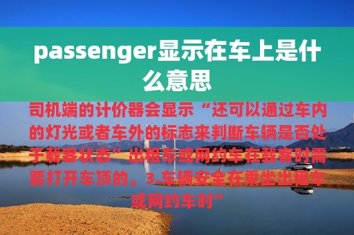 passenger显示在车上是什么意思