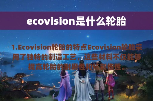 ecovision是什么轮胎