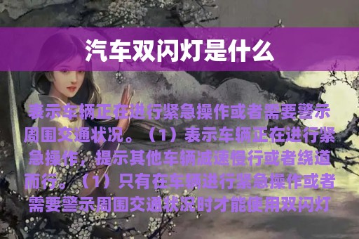 汽车双闪灯是什么