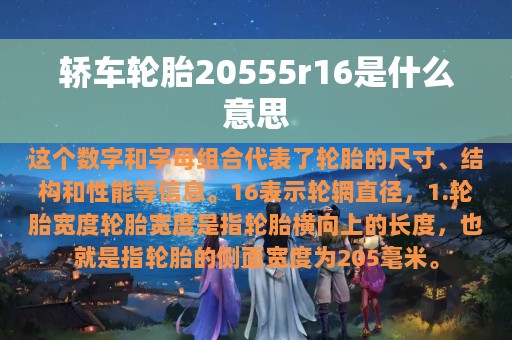 轿车轮胎20555r16是什么意思