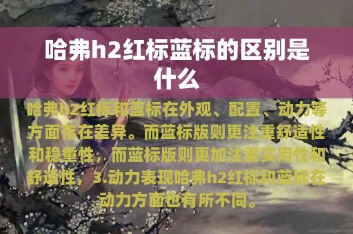 哈弗h2红标蓝标的区别是什么