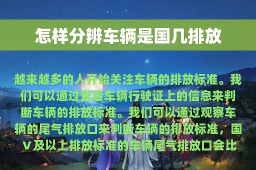 怎样分辨车辆是国几排放