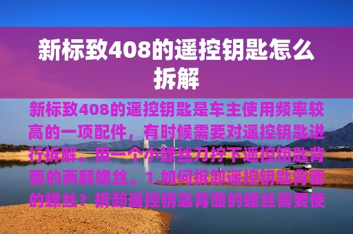 新标致408的遥控钥匙怎么拆解