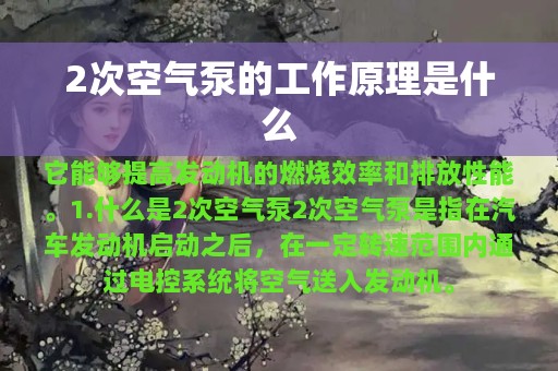 2次空气泵的工作原理是什么