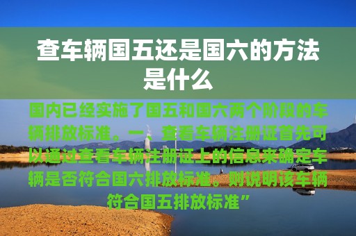 查车辆国五还是国六的方法是什么