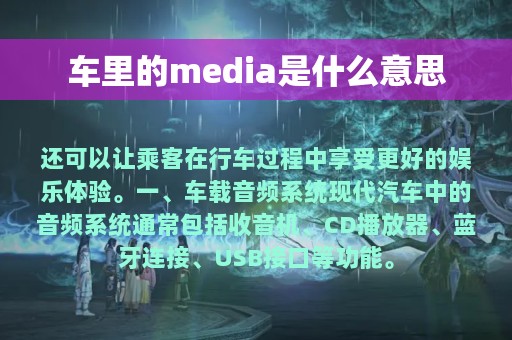 车里的media是什么意思