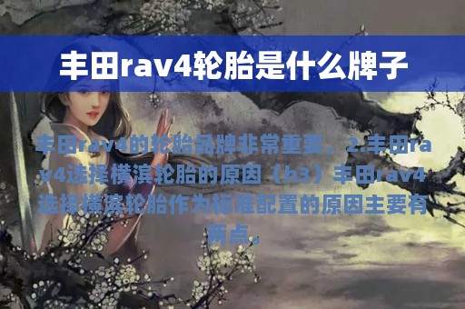 丰田rav4轮胎是什么牌子