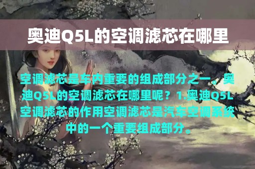 奥迪Q5L的空调滤芯在哪里