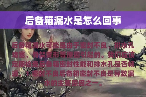 后备箱漏水是怎么回事