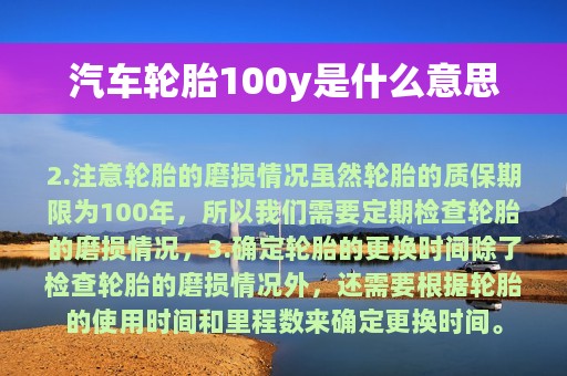 汽车轮胎100y是什么意思