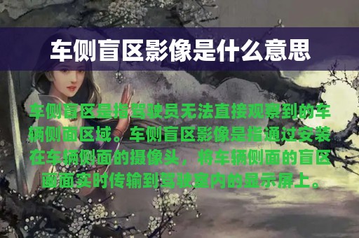 车侧盲区影像是什么意思