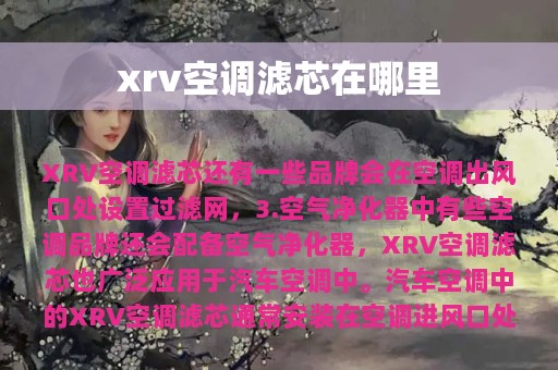 xrv空调滤芯在哪里