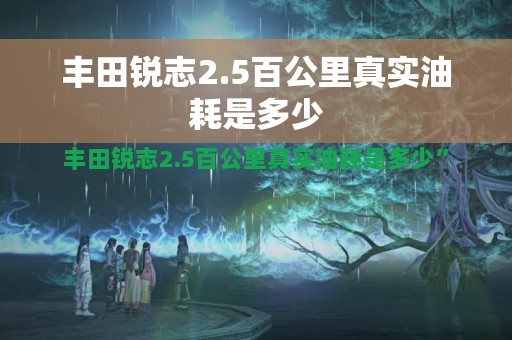 丰田锐志2.5百公里真实油耗是多少