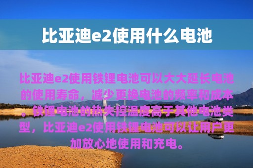 比亚迪e2使用什么电池