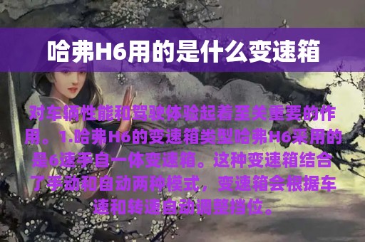 哈弗H6用的是什么变速箱